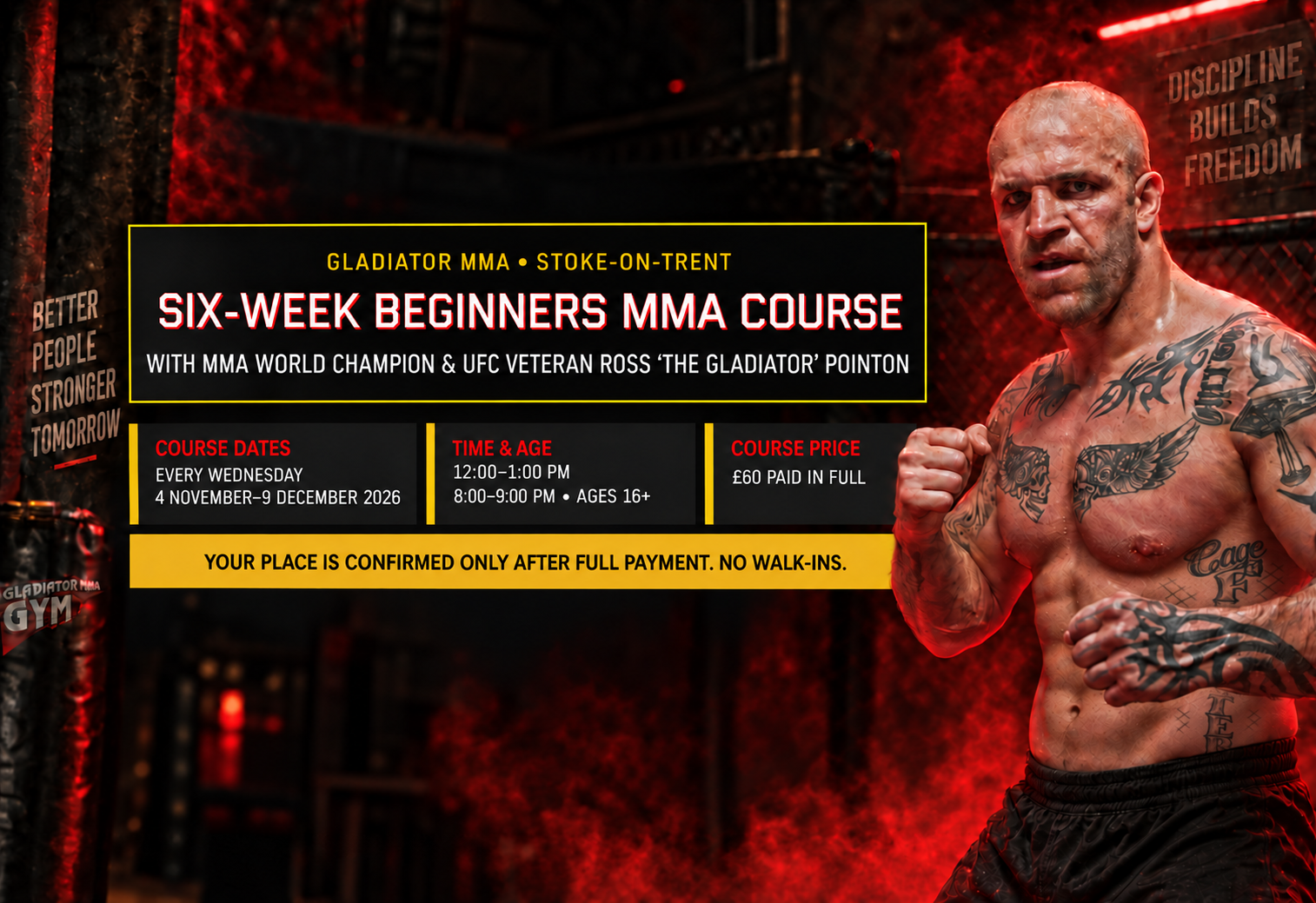 Six-week Beginners MMA Course in Stoke-on-Trent with coach Ross Pointon